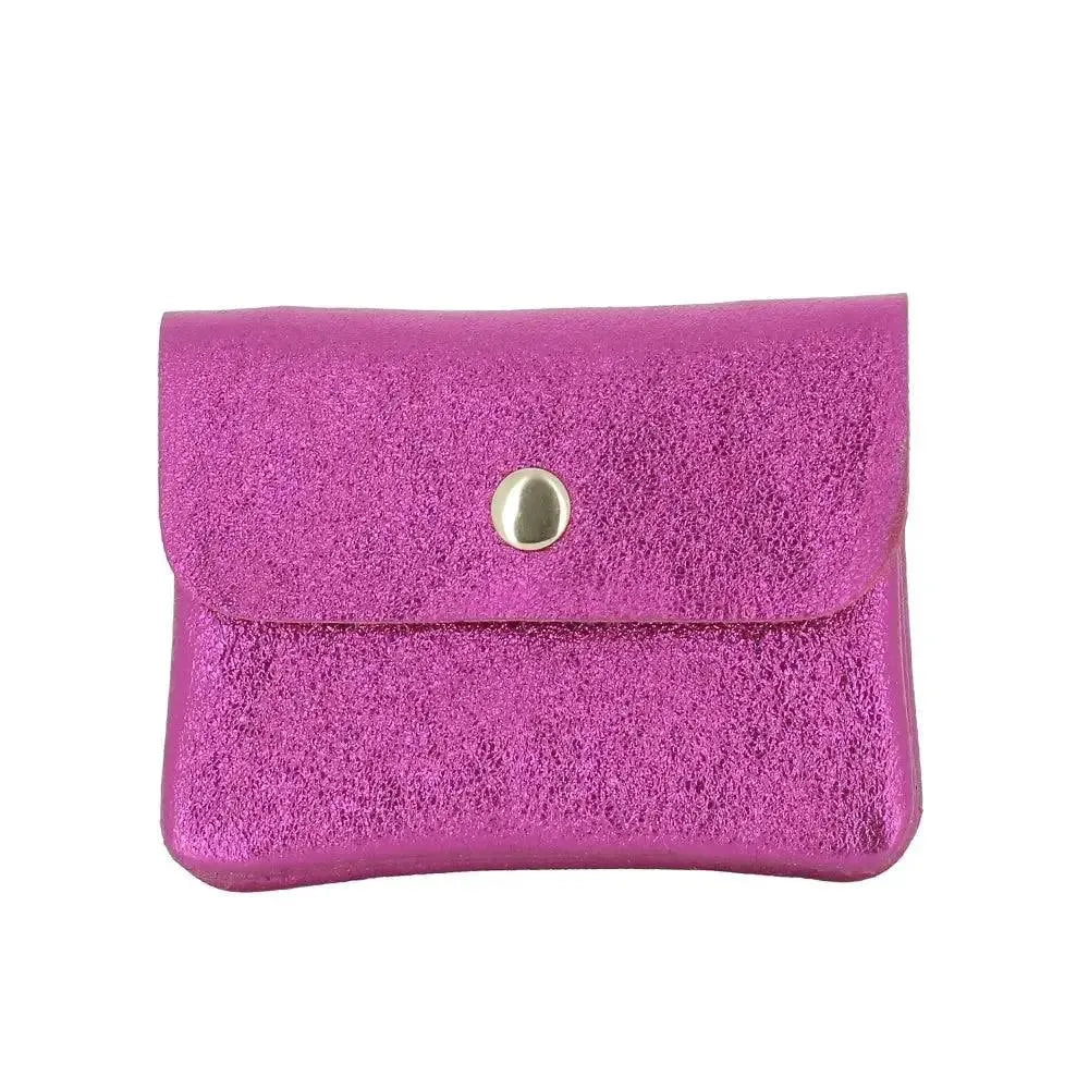 Vue princ. du Porte-monnaie femme cuir italien irisé 041 Fuchsia par Made in Italy.