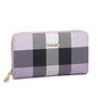Portefeuille campagnon carreaux multicolore Violet - Crocochic
