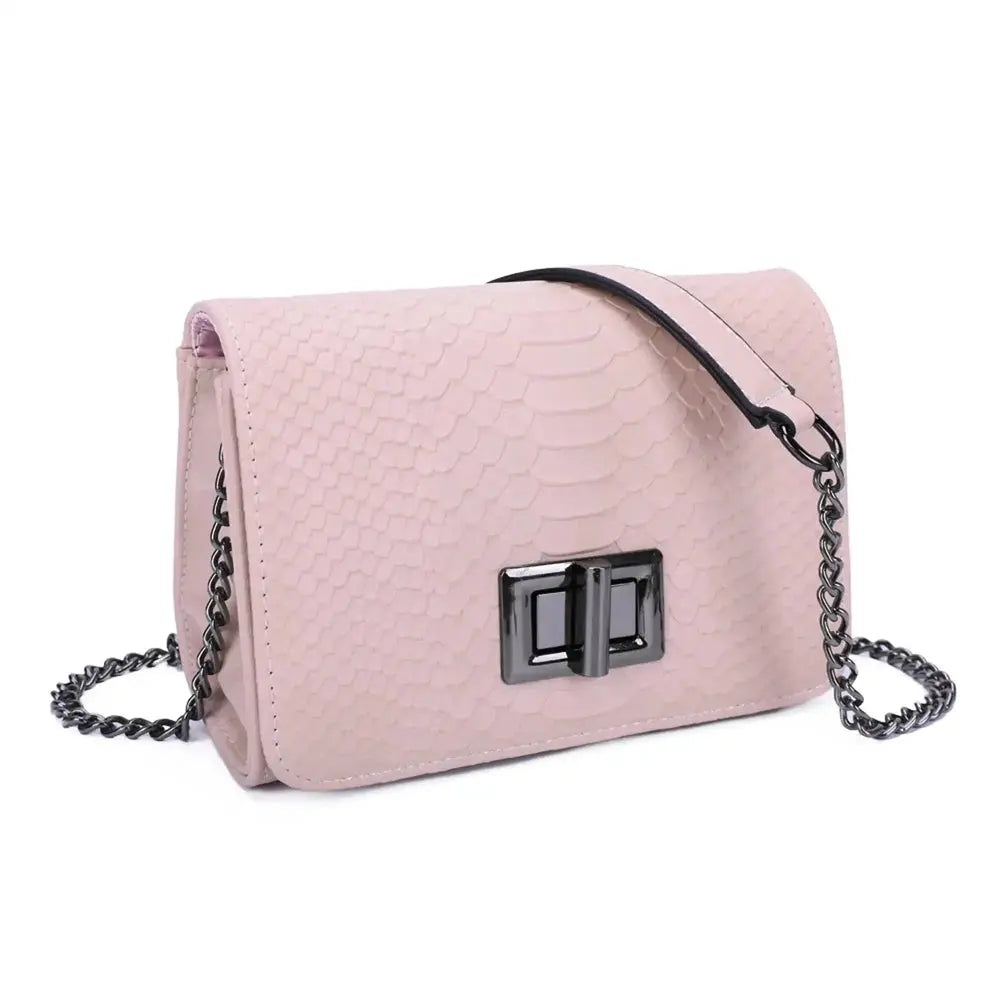 Gallantry Sac bandoulière femme chaîne python rose