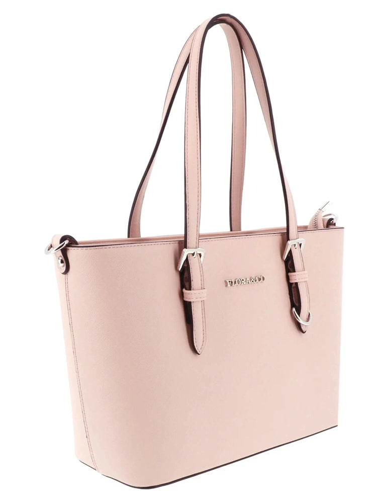 Flora & co Sac cabas femme format a4 saffiano rose