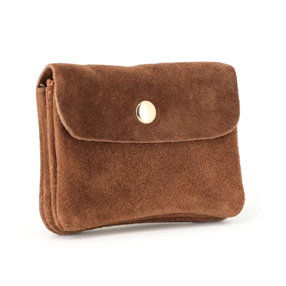 Petit porte-monnaie cartes cuir suède Marron other image 2