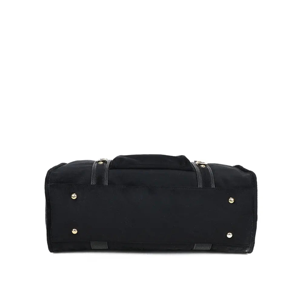 Grand sac bowling similicuir suédine femme Noir - Crocochic