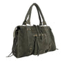 Sac à main bowling en cuir daim kaki - Crocochic