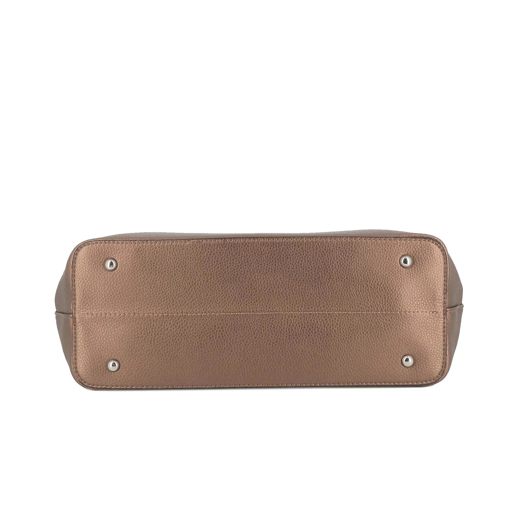 Flora & co Sac cabas femme pompon foulard léger marron métal