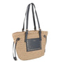 Sac plage paille tressé Femme Bleu Flora & co