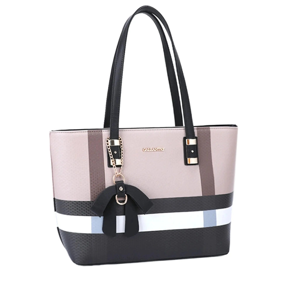 Gallantry Sac cabas femme a4 multicolore rayure noir