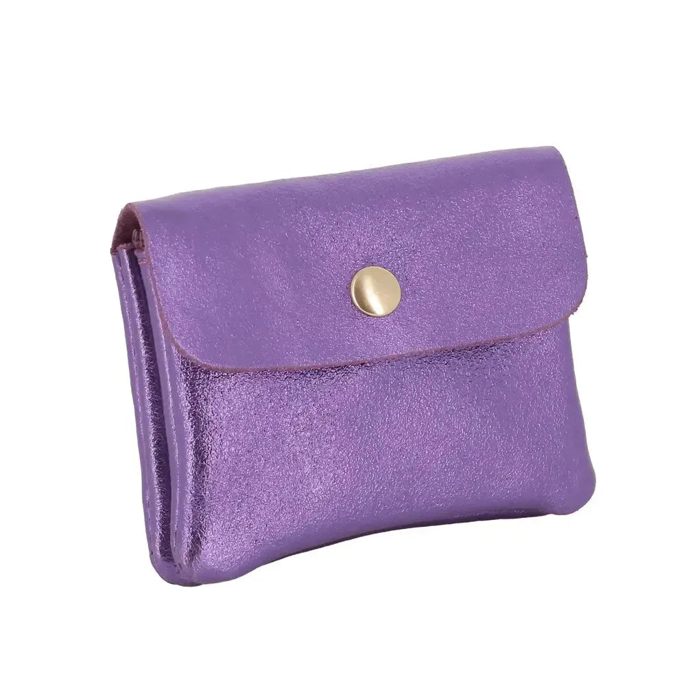 Vue 1 du Porte-monnaie femme cuir italien irisé 041 Violet par Made in Italy.