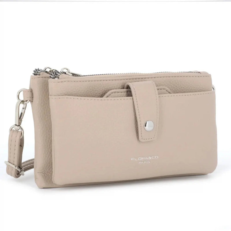 Pochette bandoulière femme téléphone beige - Flora & co