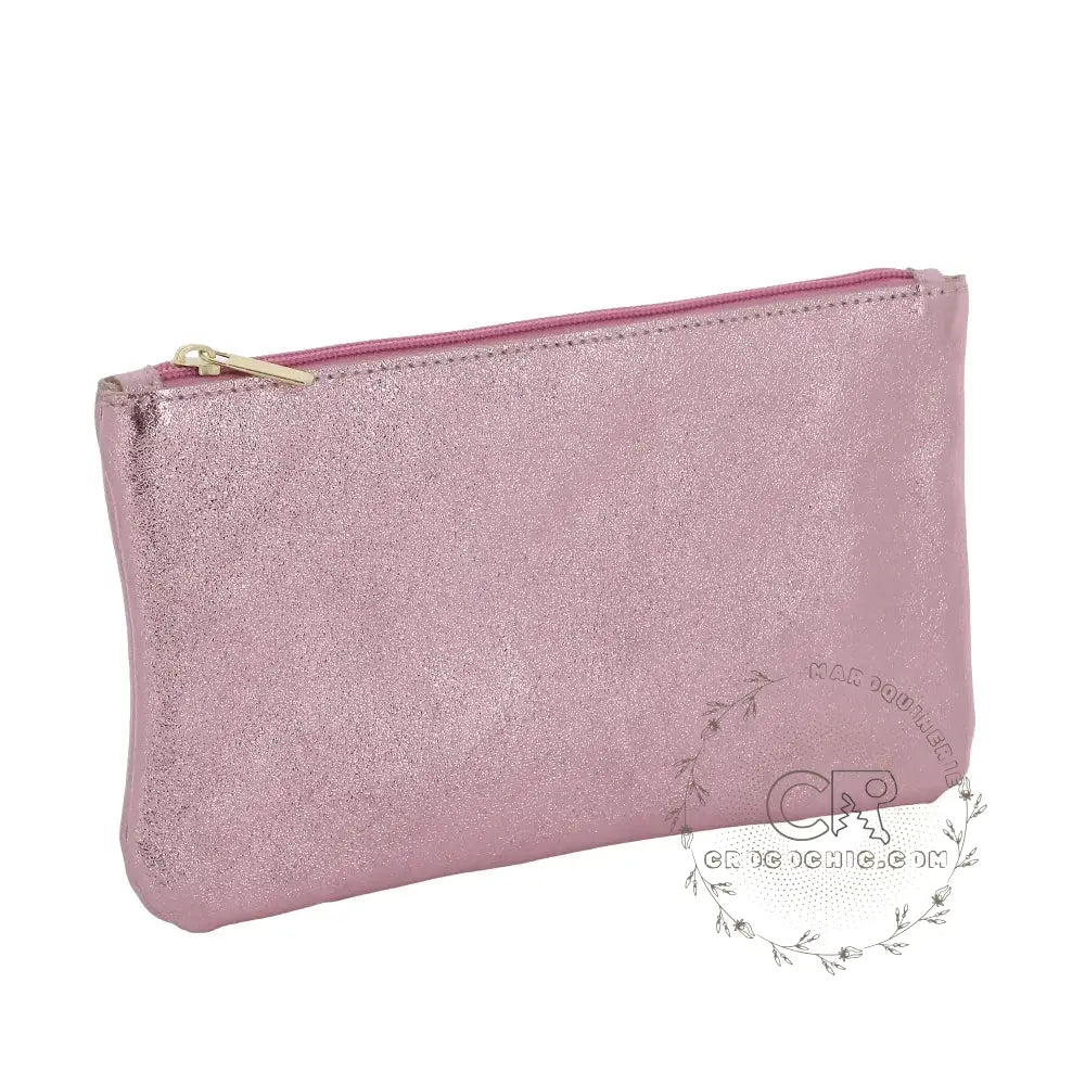 Pochette coméstique voyage cuir irisé Rose other image 2