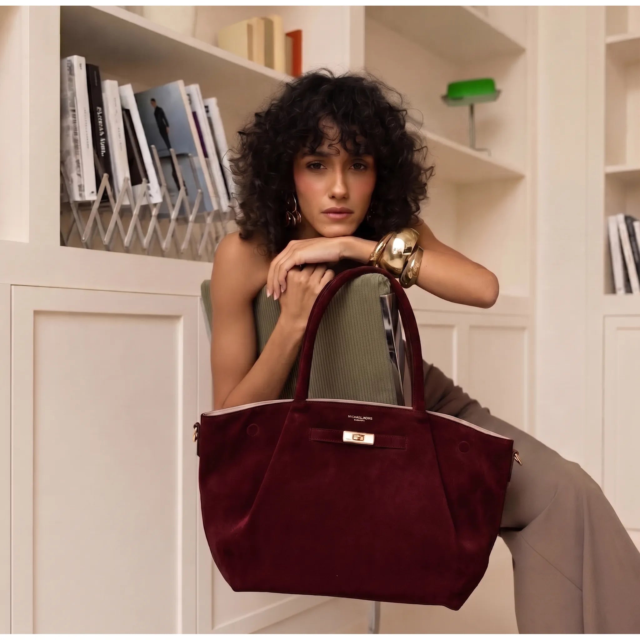 Sac à Main Femme en Similicuir Effet Daim Bordeaux