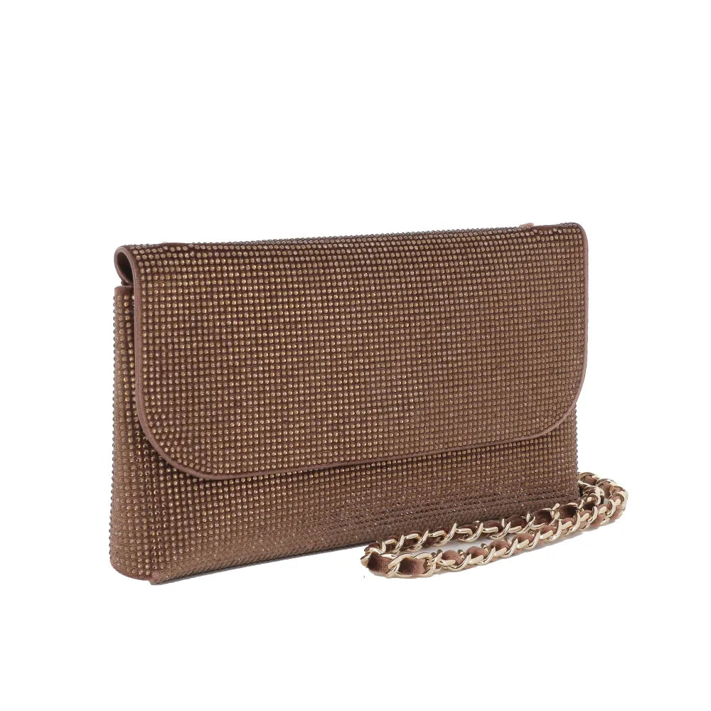 Sac pochette de soirée strass Marron other image 2