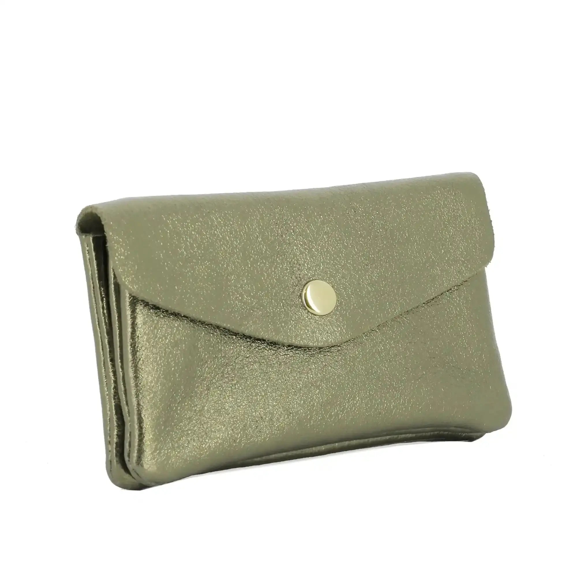 Portefeuille pochette passeport cuir isiré Olive other image 2