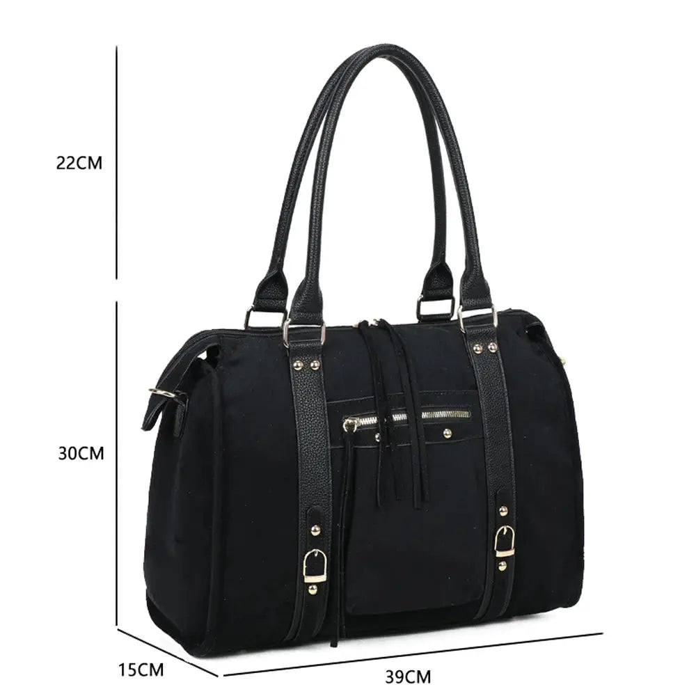 Grand sac bowling similicuir suédine femme Noir other image 2