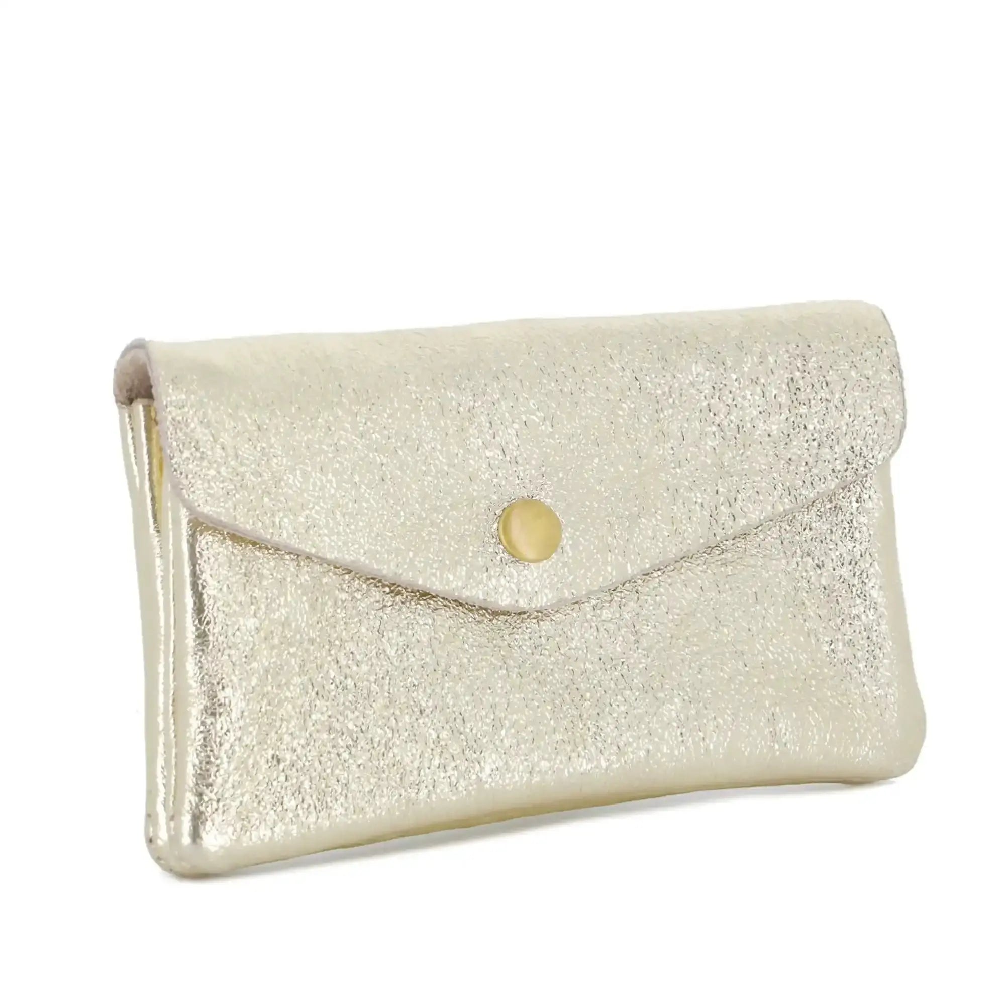 Portefeuille pochette passeport cuir isiré Doré other image 2