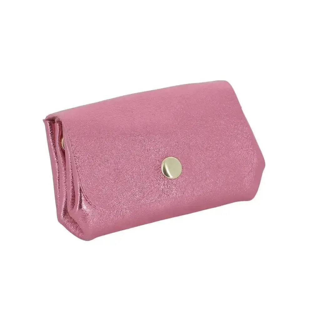 Vue 1 du Porte-monnaie cuir souple irisé 04 Rose Vif par Made in Italy.