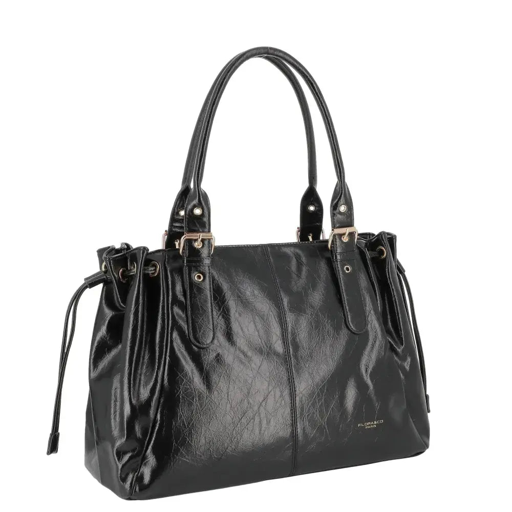 Sac cabas bowling lacet similicuir lisse Noir other image 2