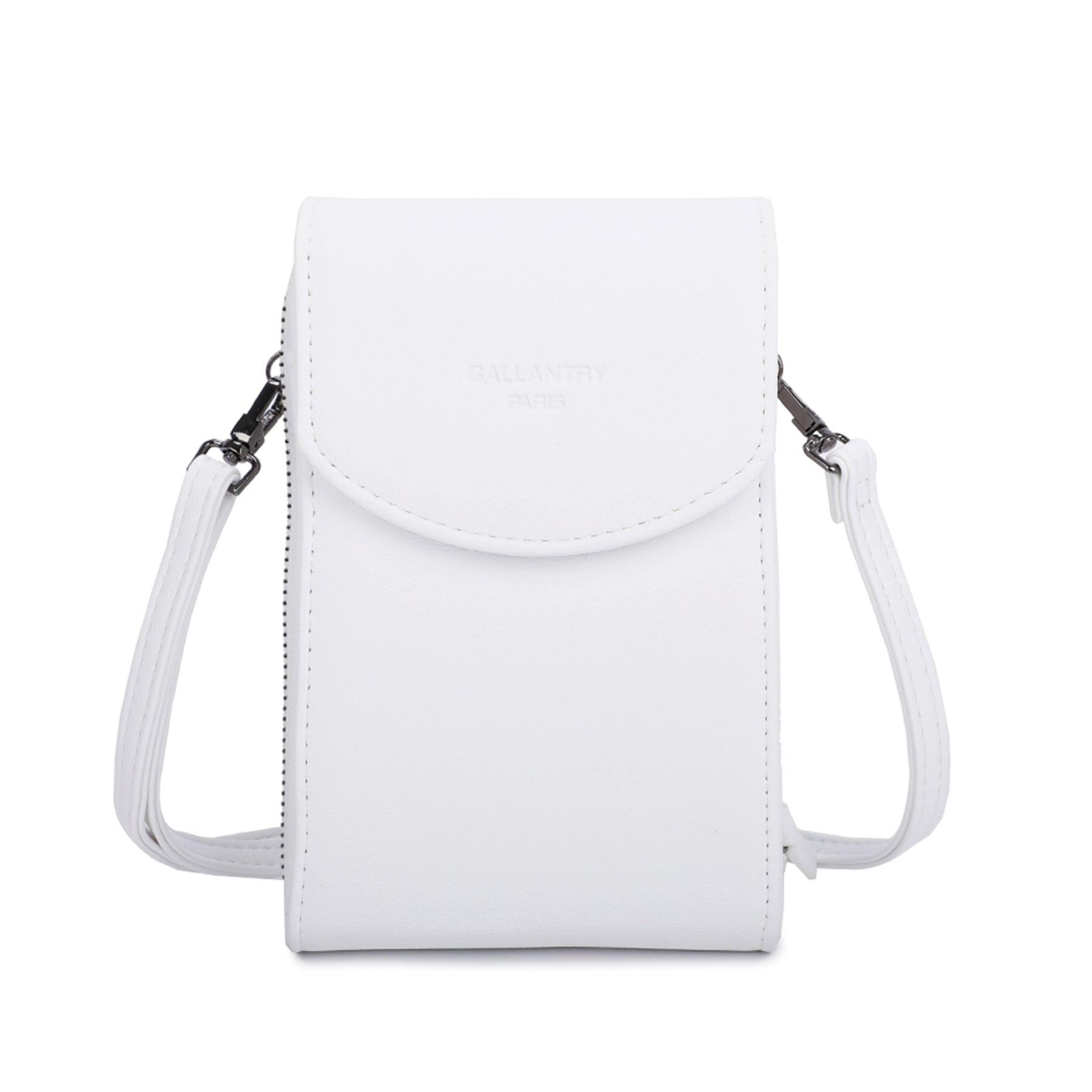 Pochette téléphone bandoulière femme blanc