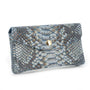 Vue 1 du Porte-monnaie mi-long femme python 05S Bleu en cuir par Made in Italy.