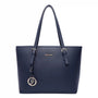 Vue princ. du Grand sac cabas femme pour les cours bleu en cuir synthétique par Gallantry.