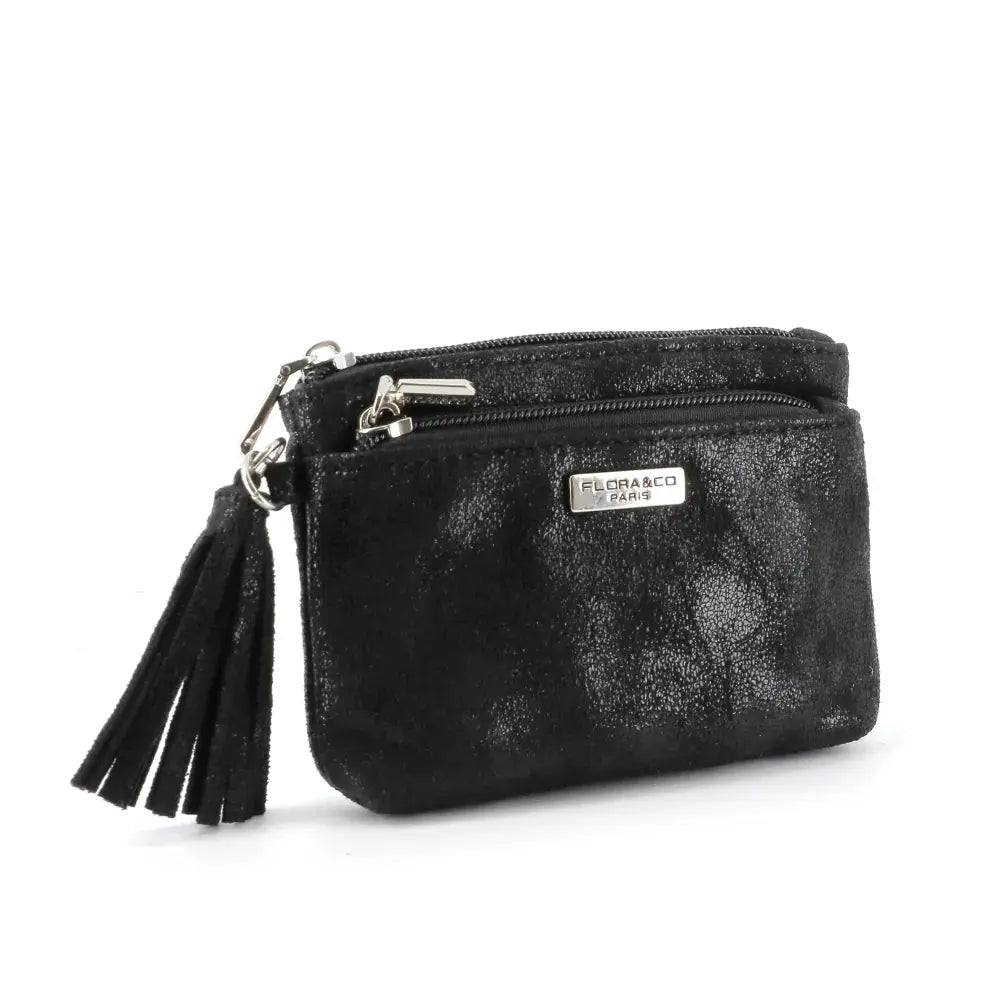Porte-monnaie Femme Similicuir Suède Irisé noir