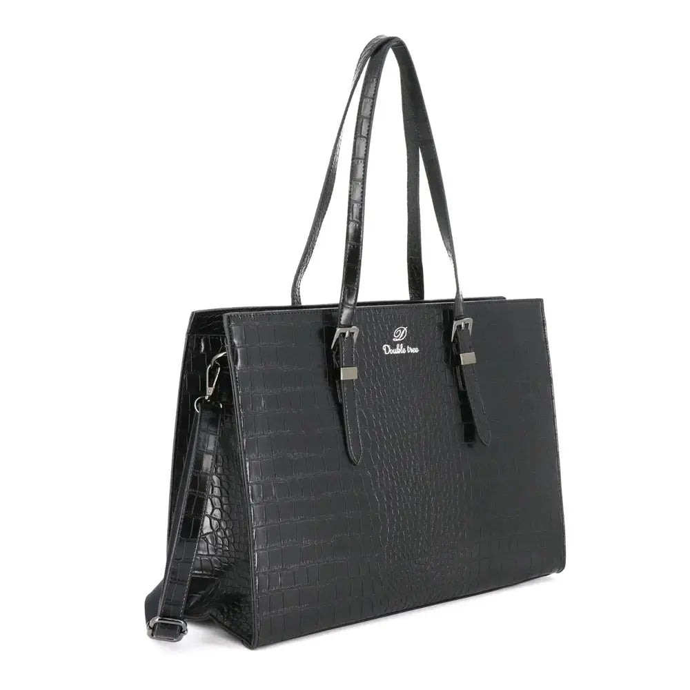 Crocochic Sac cabas femme format a4 croco noir