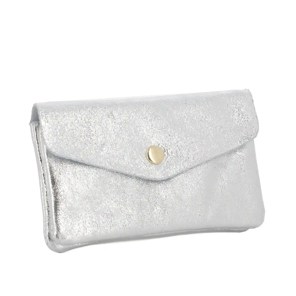 Portefeuille pochette passeport cuir isiré Argent other image 2