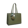 Sac cabas femme similicuir fourrure a4 vert - vue 2 | Gallantry