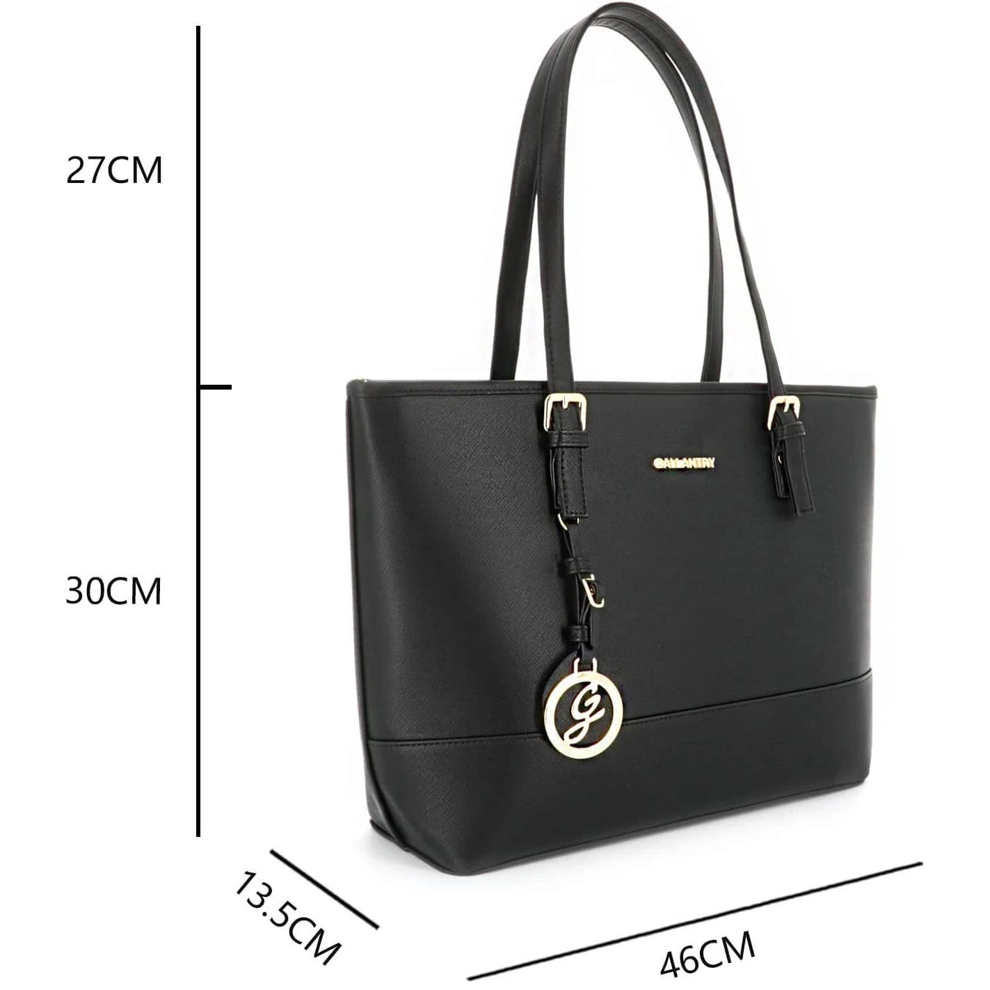 Sac cabas femme bicolore saffiano noir