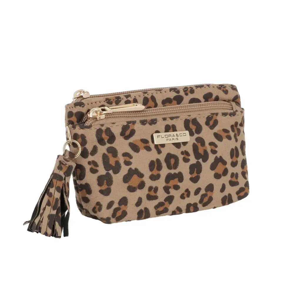 Porte-monnaie Femme Similicuir Léopard Velouté Beige Taupe other image 2