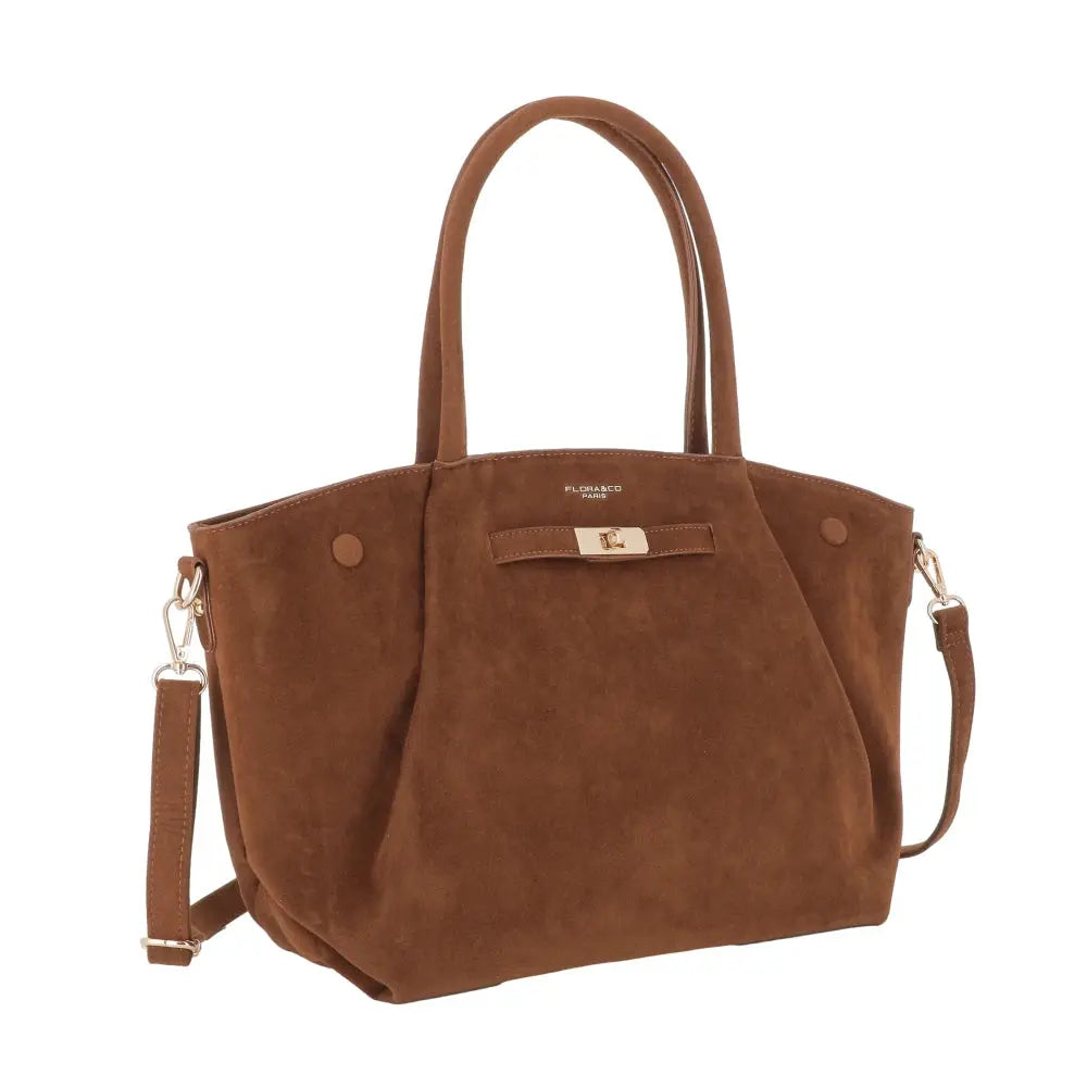 Sac à main bandoulière suédé Camel