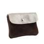 Vue 1 du Porte-monnaie cartes cuir suédé irisé 043 Chocolat par Made in Italy.