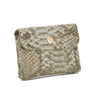 Vue 1 du Porte-connaie cartes court cuir python 041S Kaki par Made in Italy.