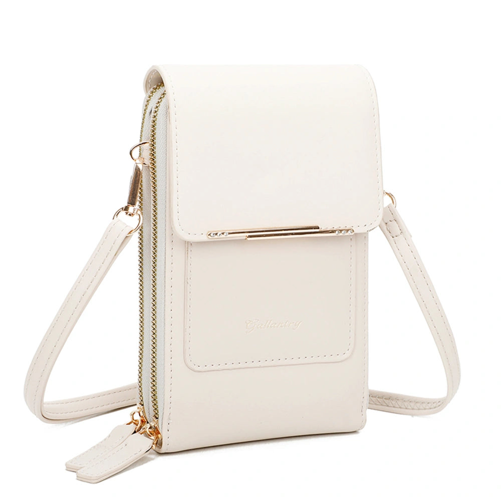 Pochette bandoulière femme smartphone beige Gallantry