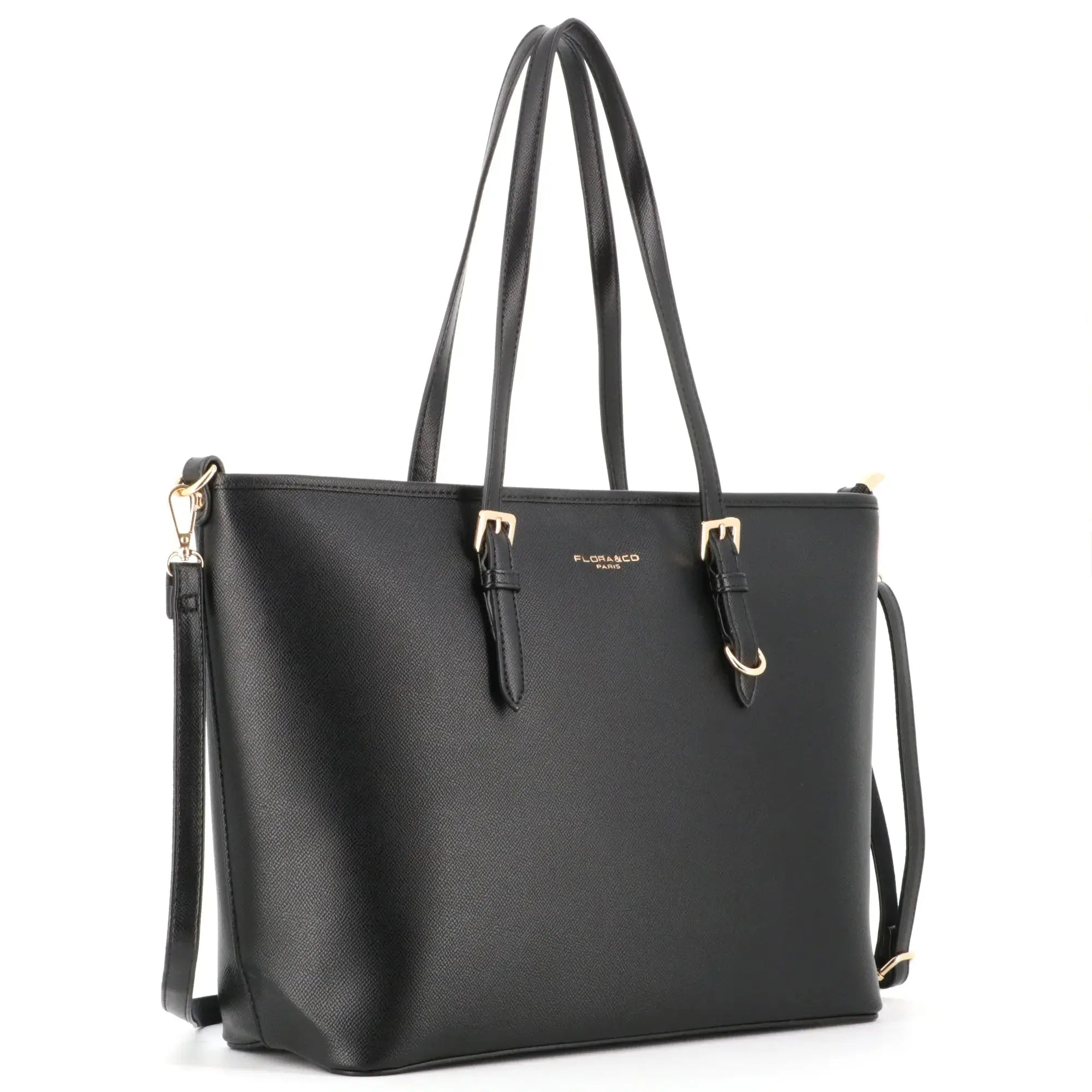 Sac à main cours femme format a4 Noir Flora and co – Crocochic