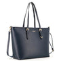 Vue 1 du Grand sac à main cours femme bleu marine en cuir synthétique par Flora & co.