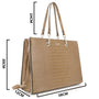 Sac cabas femme simili cuir taupe - vue 2 | Flora & co