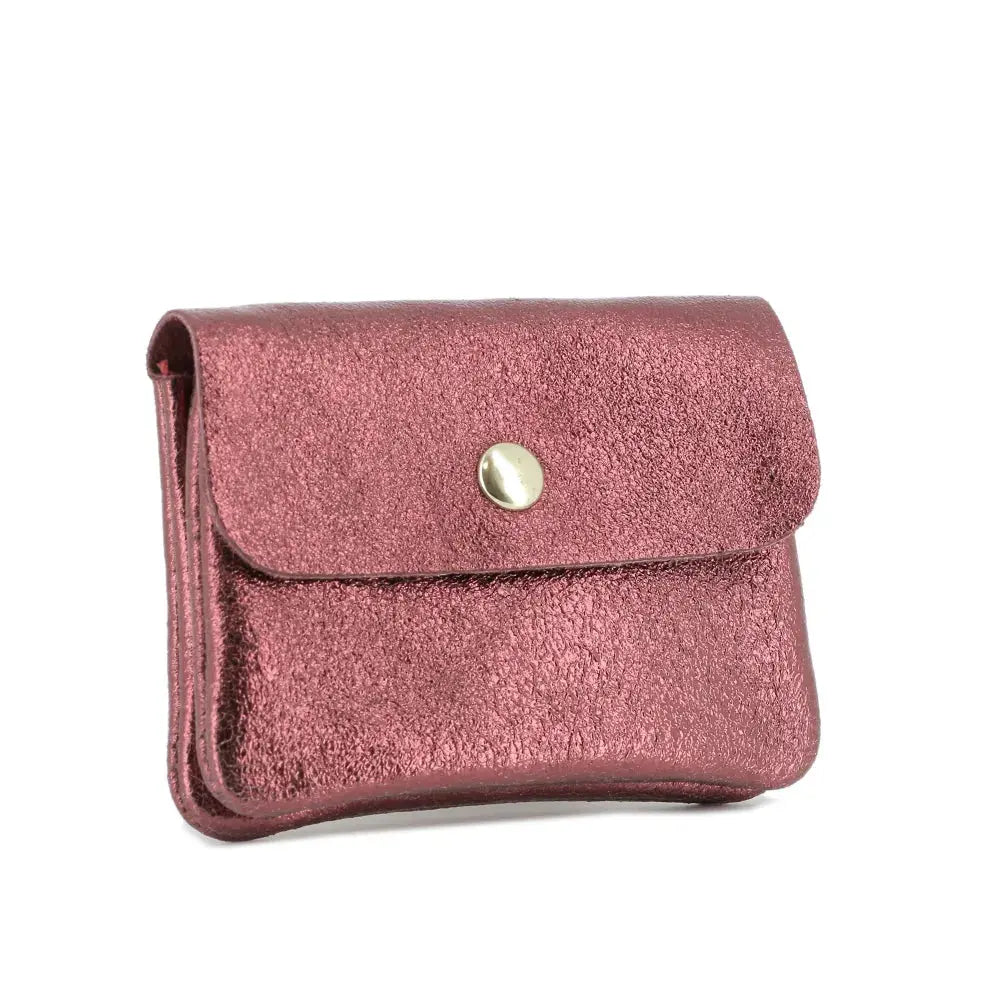 Porte-monnaie femme cuir italien irisé 041 Bordeaux