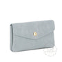 Portefeuille mi-long cuir suédé grainé 05C Bleu Clair - Crocochic