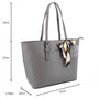 Sac cabas femme similicuir fourlard gris foncé - vue 2 | Gallantry