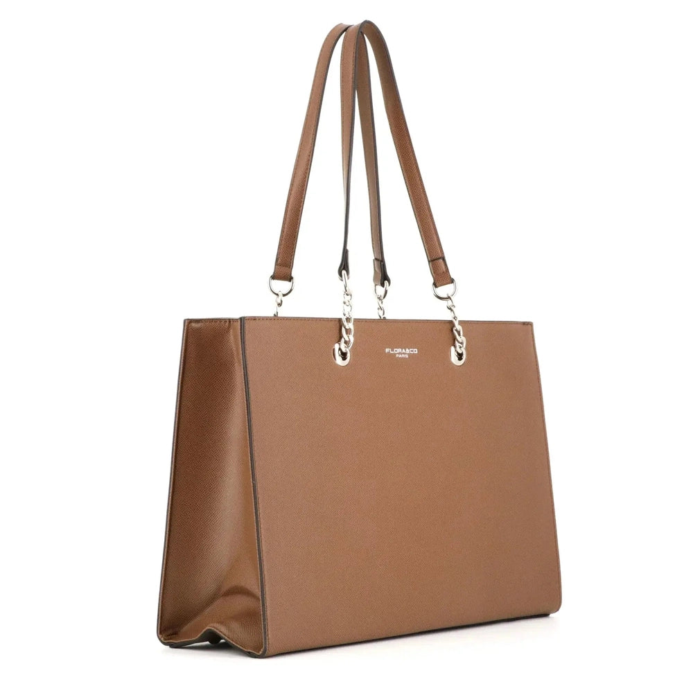 Flora & co Sac femme cabas chaîne rigide a4 taupe