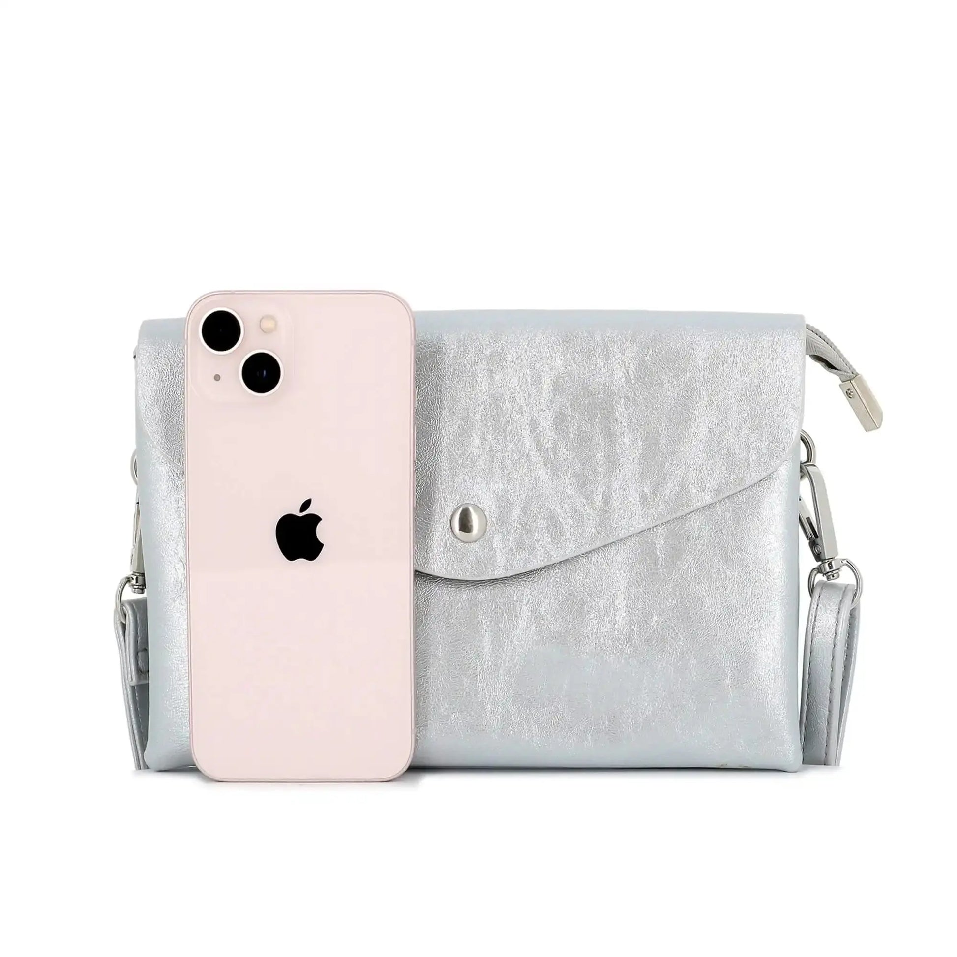 Flora & co Sac bandoulière femme irisé souple argent