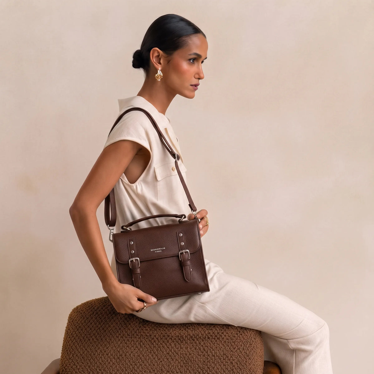 Petit Sac Cartable Deux Chocolat
