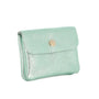 Vue 1 du Porte-monnaie femme cuir italien irisé 041 Vert Clair par Made in Italy.