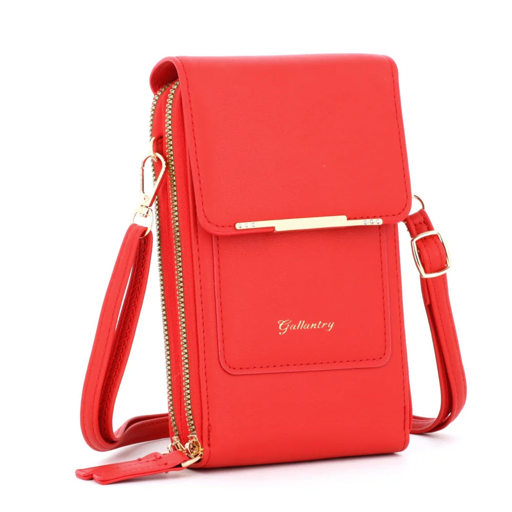Pochette bandoulière femme smartphone rouge Gallantry