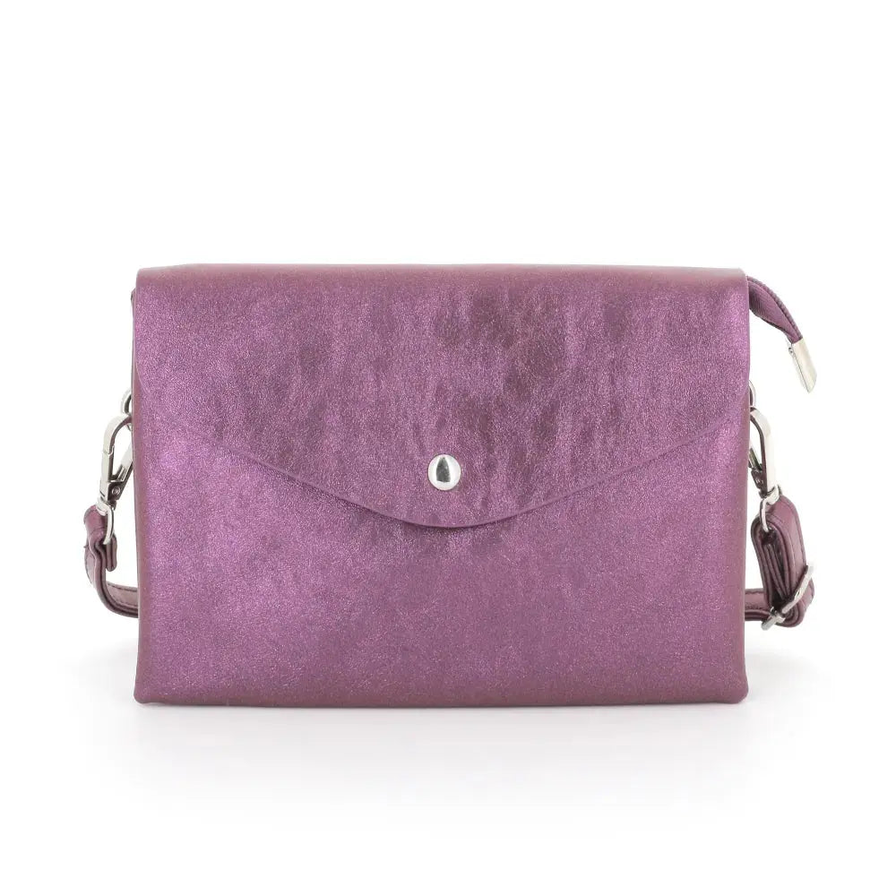 Sac bandoulière femme irisé rabat violet