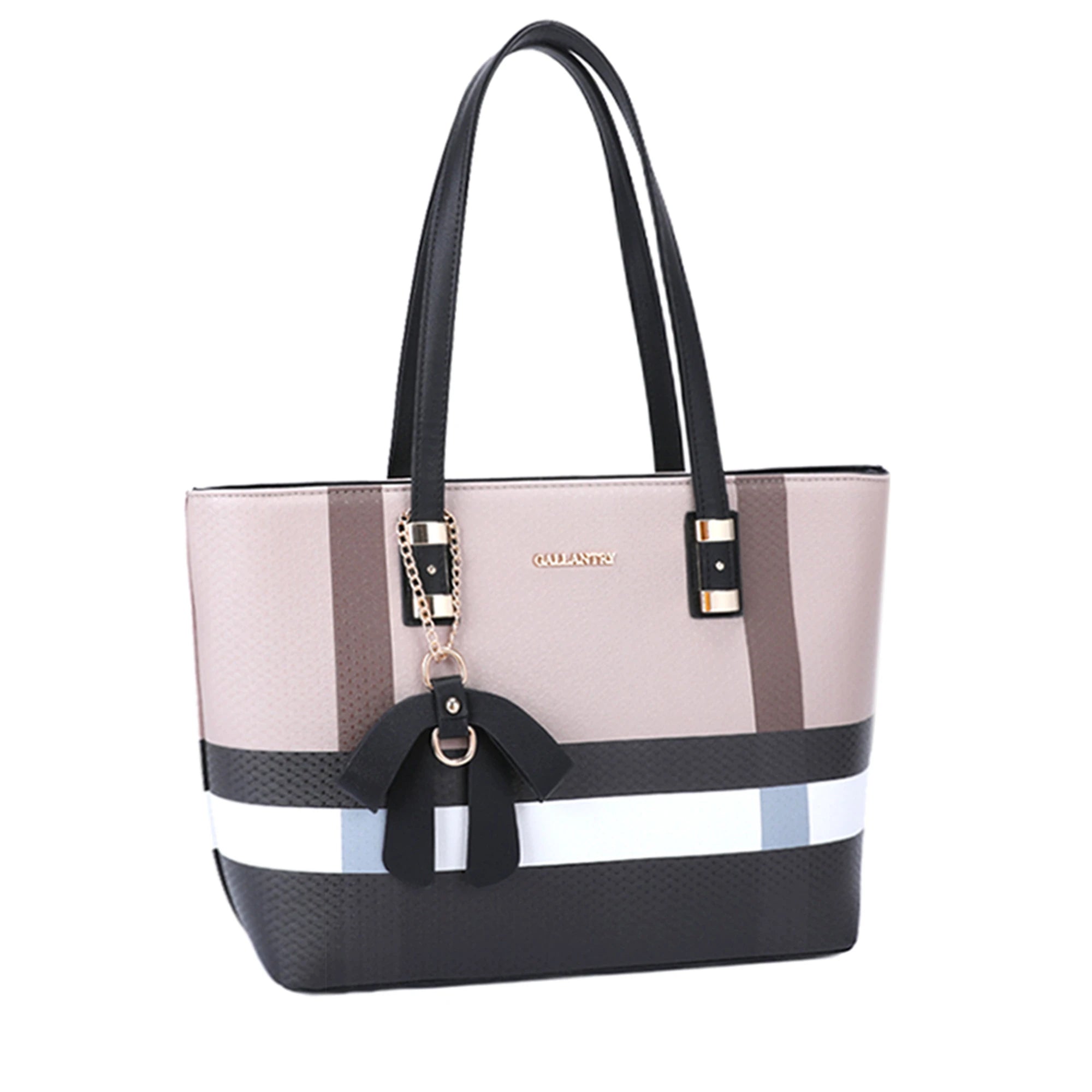 Sac cabas femme a4 multicolore rayure noir