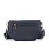 Flora & co Sac banane femme brodée pu cuir grainé bleu
