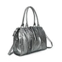 Grand sac à main bowling irisé gris argent - Crocochic