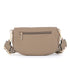 Flora & co Sac banane femme brodée pu cuir grainé taupe