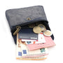 Made in Italy Porte-monnaie femme cuir daim irisé 044 bleu marine